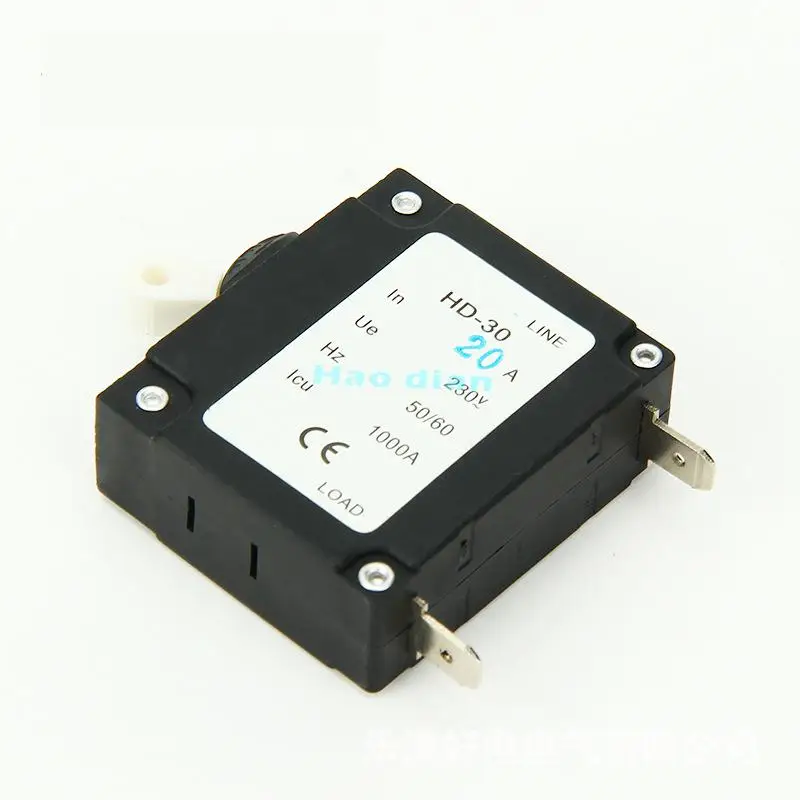 

10pcs The white handle hd-30/1p hydraulic electromagnetic circuit breaker device protects the over-magnetic circuit breaker