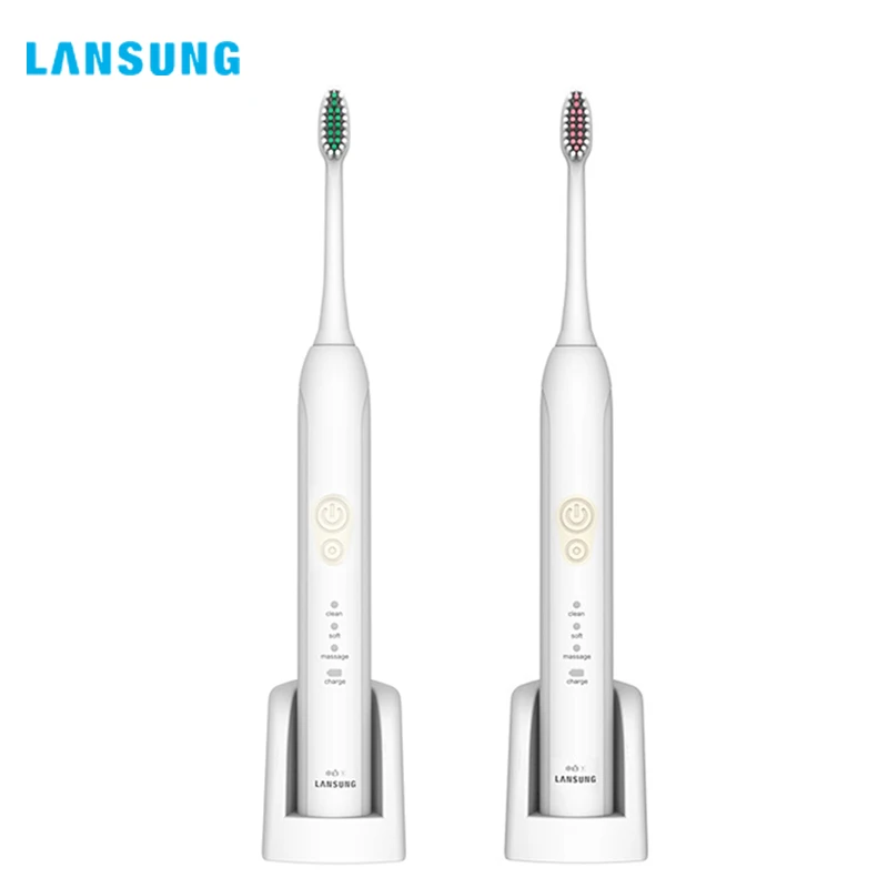 LANSUNG Wireless Charge Waterproof Electric Toothbrush Rechargeable Ultrasonic Sonic Tooth Brush 4 Replacement Brush Heads LANSUNG Wireless Charge Waterproof Electric Toothbrush Rechargeable Ultrasonic Sonic Tooth Brush 4 Replacement Brush Heads