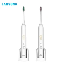 LANSUNG Wireless Charge Waterproof Electric Toothbrush Rechargeable Ultrasonic Sonic Tooth Brush 4 Replacement Brush Heads