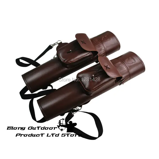  US $69.98 Elong Brand Leather Arrow Quiver With Braces Hunting Arrow Hunting Archery Free 