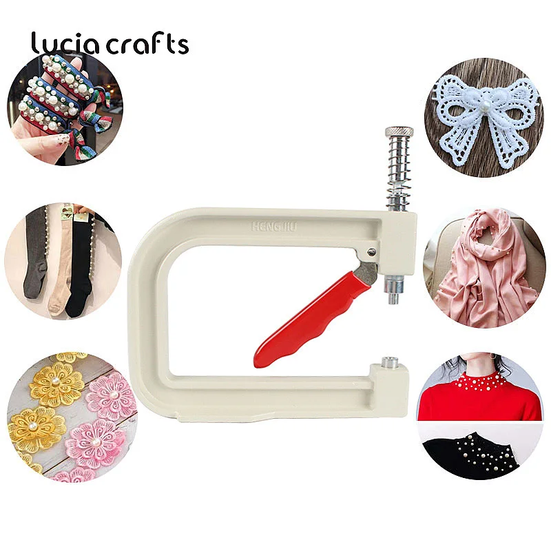 Skup 1 zestaw partia instrukcja okrągły Pearl Fixing Instrument szycia koralik dołączyć maszynę do odzieży, dekoracja ubrań frezowanie dostaw zestaw J0229