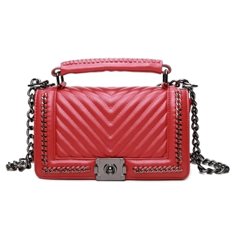 

Famous Designer Brand V Women Leather Handbag Chain Shoulder Crossbody Bag Women Messenger Bag Female Sac A Main Bolsos