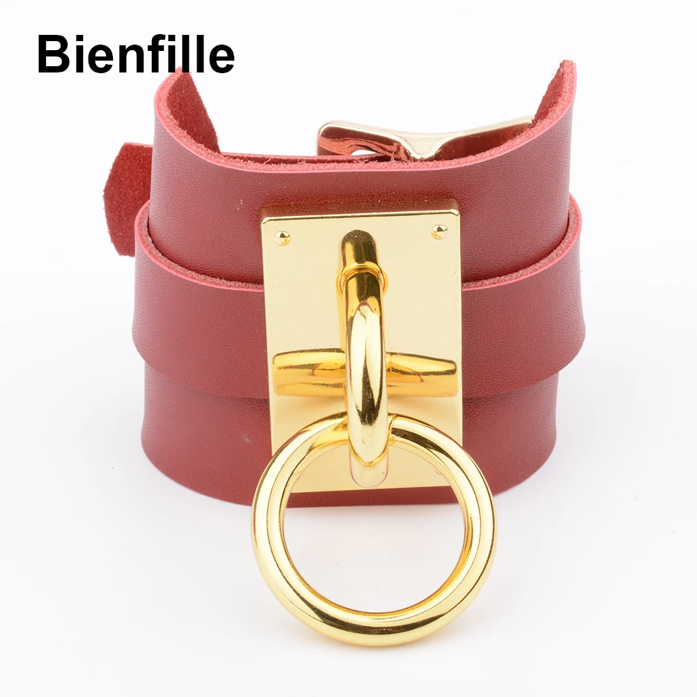 Браслет мужской из натуральной кожи с круглым воротником в стиле панк|bangle men|bracelet