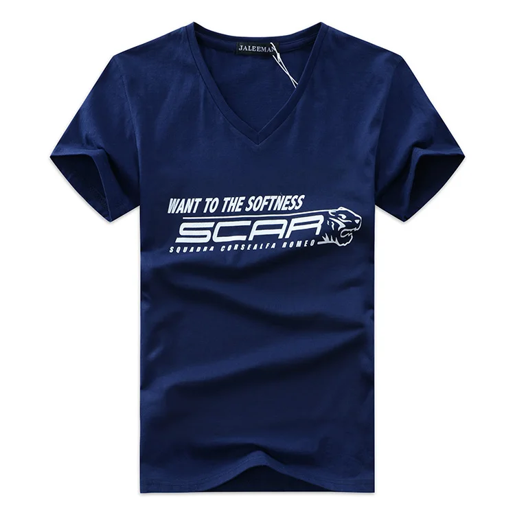 Caliente 2017 cottot verano hombres camiseta Camiseta de manga corta V Masajeadores de cuello T Camisas camiseta brand clothing tamaño s-5xl envío libre