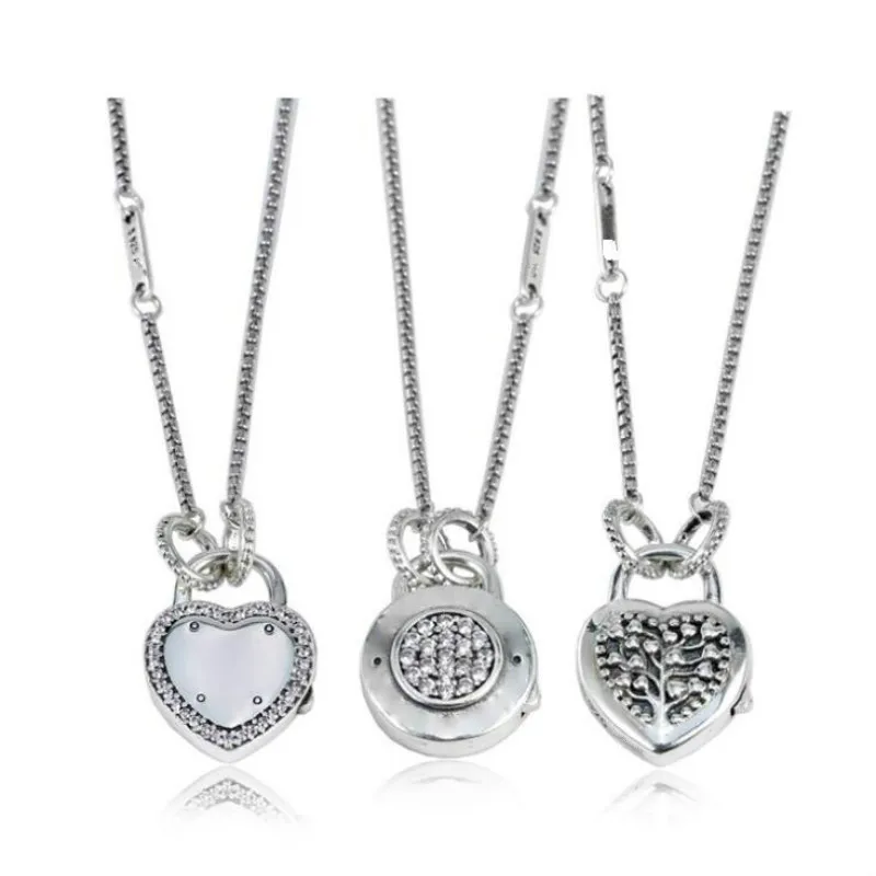 

High Quality 925 sterling silver jewelry Europe and the United States Valentine's Day new necklace Valentine's love lock chain