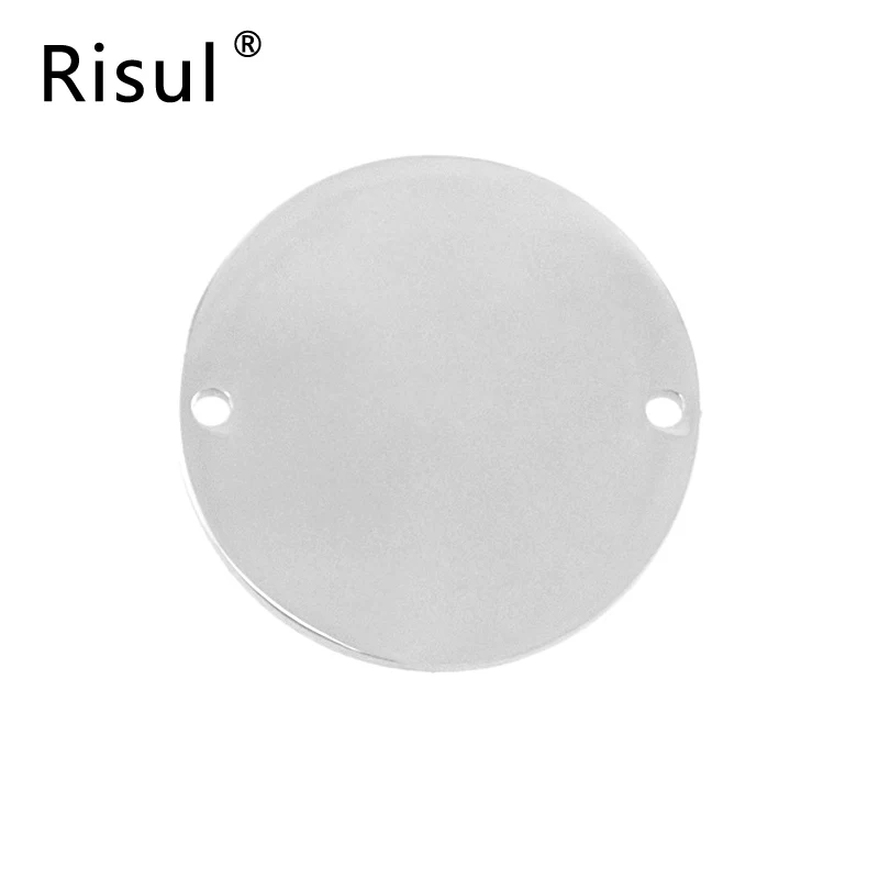 15/20/25mm High Polished Stainless Steel Blanks Tags Charm With 2 Inner