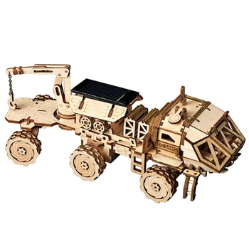 

Robotime Moveable Discover Rover Solar Energy Toy 3D Diy Cutting Wooden Model Building Kit Gift For Children Adult LS504