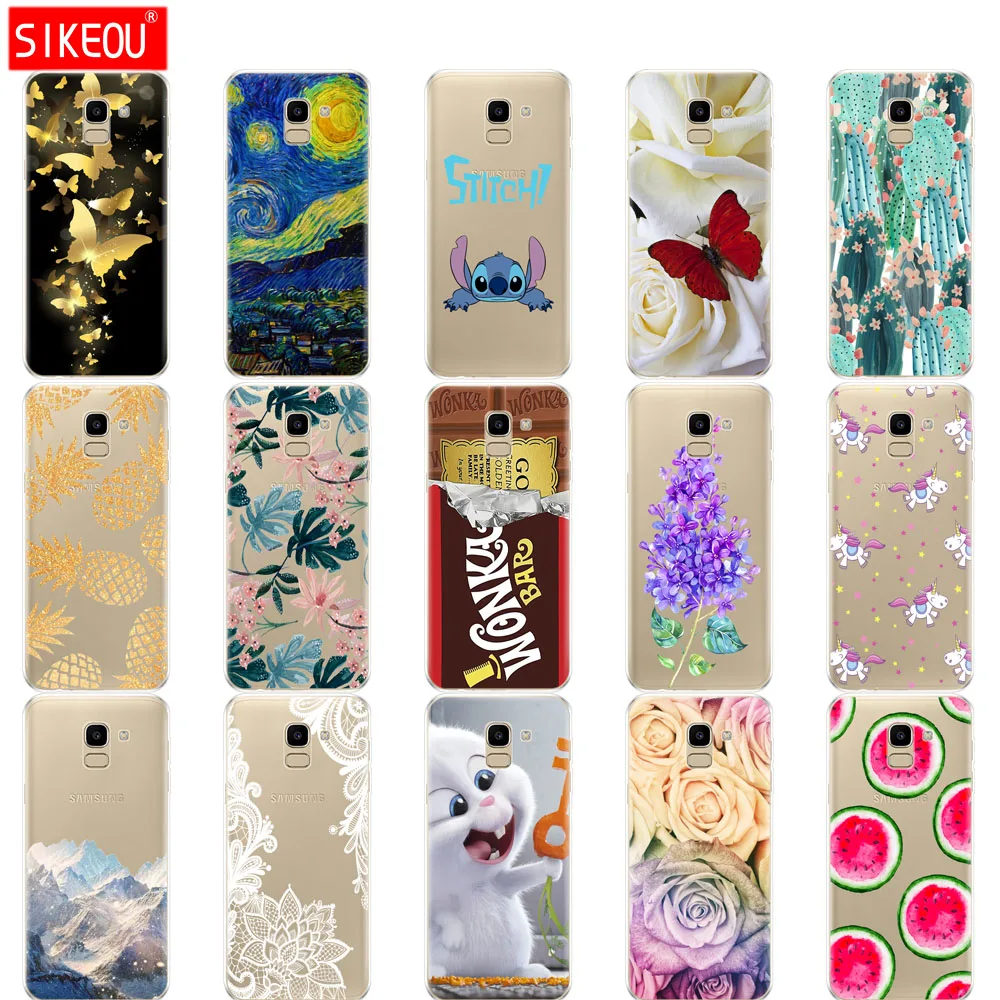 

silicone case FOR Coque Samsung Galaxy J6 2018 Case Cover EU J600 J600F SM-J600F Soft tpu Phone Back For Samsung J6 2018 paint