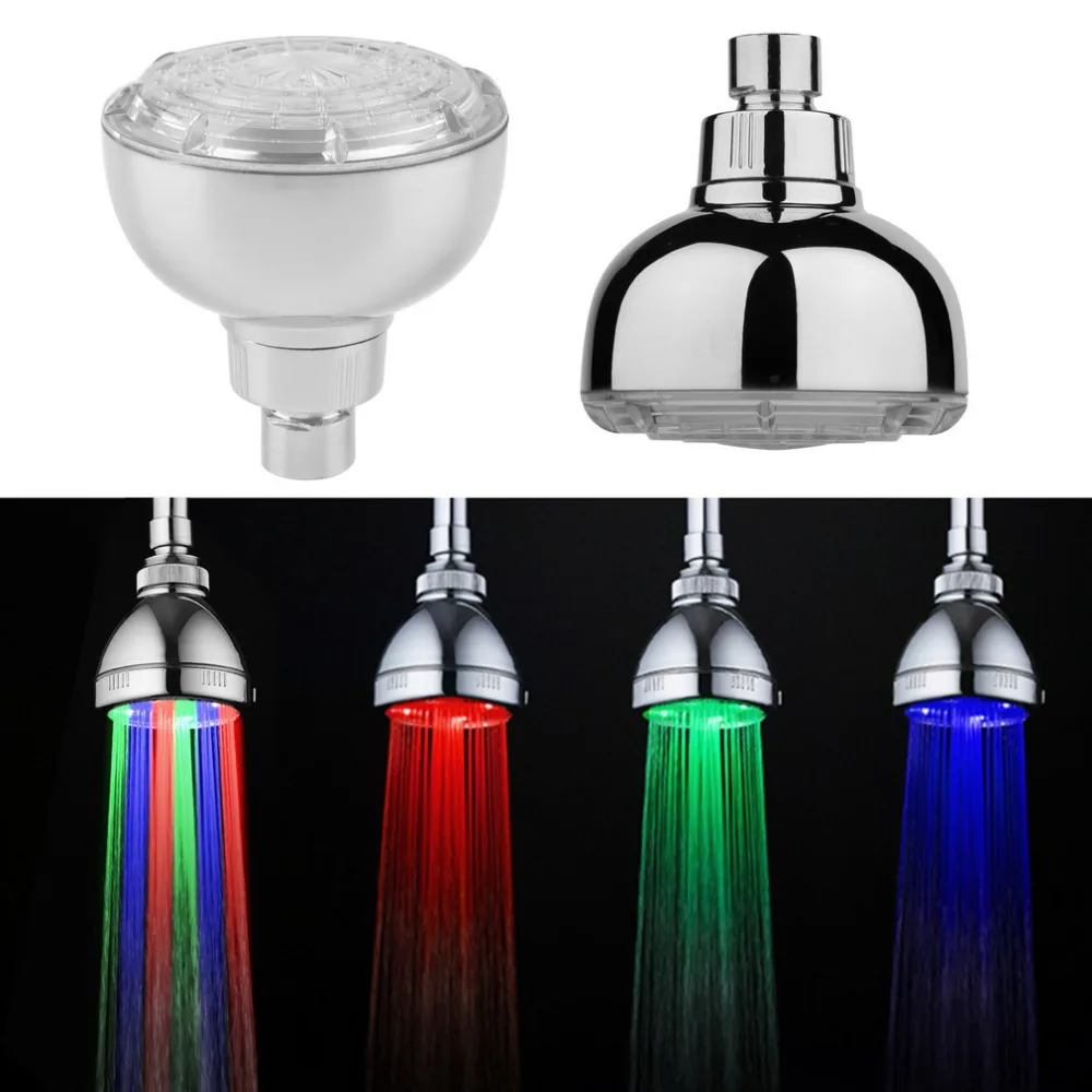 Romantic Water Glow 7 Colors Changing LED Light Shower Heads Bathroom Accessories Water Saver