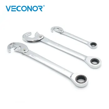 

Universal Combination Wrench Quick Snap and Grip Adjustable Ratchet Spanner CRV Steel Mirror Polish Professional Repair Tool
