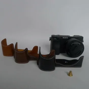 

PU Leather Half Body Camera Case Base For Sony A6300 A6000 A6400 With Battery Opening,Free Shipping