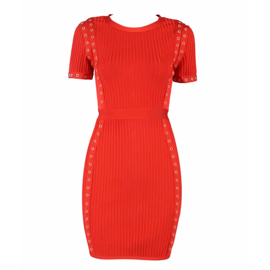 

New Autumn 2018 Celebrity Party Bandage Dress Women Short Sleeve O-Neck Sexy Night Out Club Dress Women Vestidos Wholesale