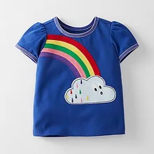 Little maven/футболка для девочек возрастом от 1 года до 6 лет, топ с радугой, футболки для маленьких девочек, футболки детские шорты красивая одежда