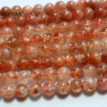 

Meihan wholesale natural 7-8mm (1strand/set) A+ Golden sunstone loose beads smooth round stone