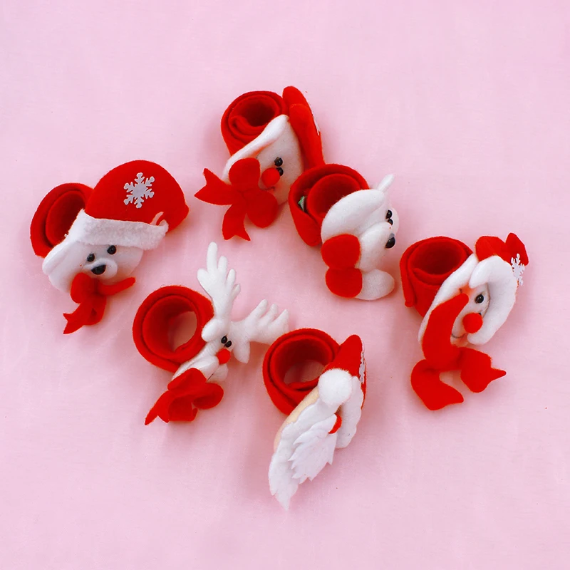 WEISIPU 5pcs Christmas Bracelets Patting Circle Children Gift Santa Claus Deer New Year Christmas Xmas Decoration