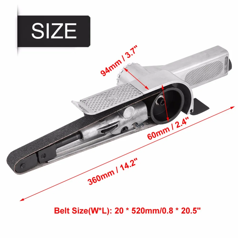 20 мм Пневматический для пневматической ленточной шлифмашины полировщик размольная машина для воздушного компрессора w/шлифовальный ремень пневматический инструмент