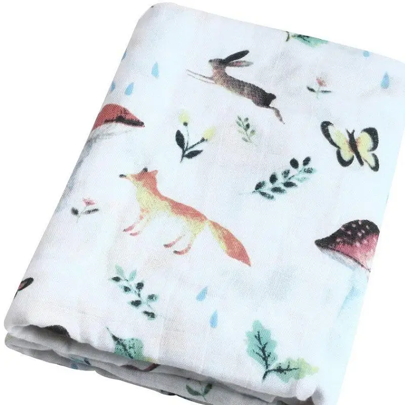 Ins Горячая бамбуковое волокно муслин детское одеяло s кролик и одеяло с рисунком грибов постельные принадлежности пеленание для новорожденных пеленание банное полотенце - Цвет: Color 1