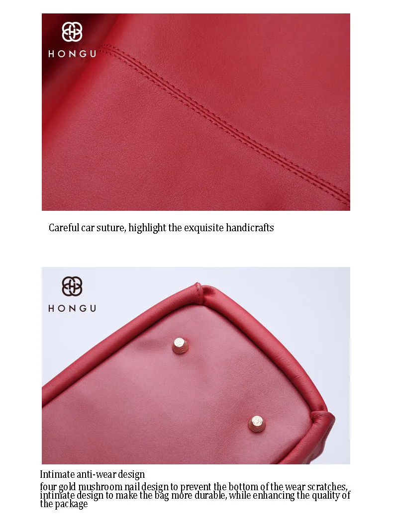 HONGU Trendy Women's Tote Tassel Handbags Girl 100% Genuine Leather Business Bags Ladies Crossbody Shoulder Messenger Bag Zipper                 H51540445_14