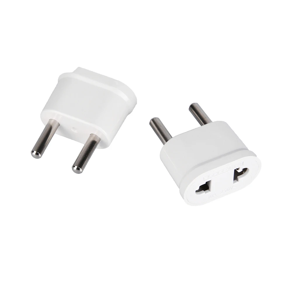 

2Pcs Portable Universal White Travel Charger Wall AC Power Plug Adapter Converter US USA to EU Europe