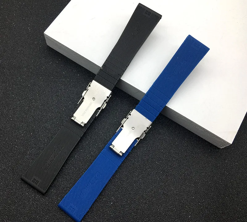 Брендовый качественный ремешок для часов из силиконовой резины, черный, синий, 22 мм, 24 мм, браслет для navitimer/avenger/Breitling, ремешок, браслет с логотипом на