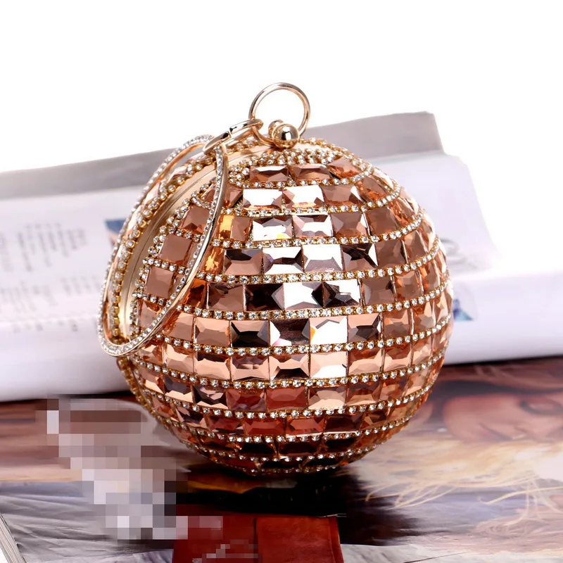 Женские вечерние сумки клатч кошелек роскошные бриллианты круговые клатчи модные женские сумки на цепочке сумка на плечо Свадебная сумка ZD1045