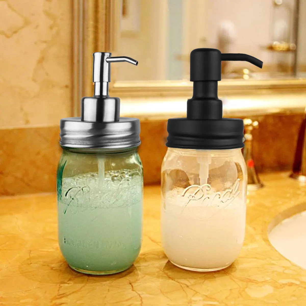 Us 4 71 15 Off Anti Rust Bathroom Soap Dispenser Spray Liquid Kitchen Lotion Foam Dispensers Lids Nozzle Canning Jars Bottle Sink Replacement In