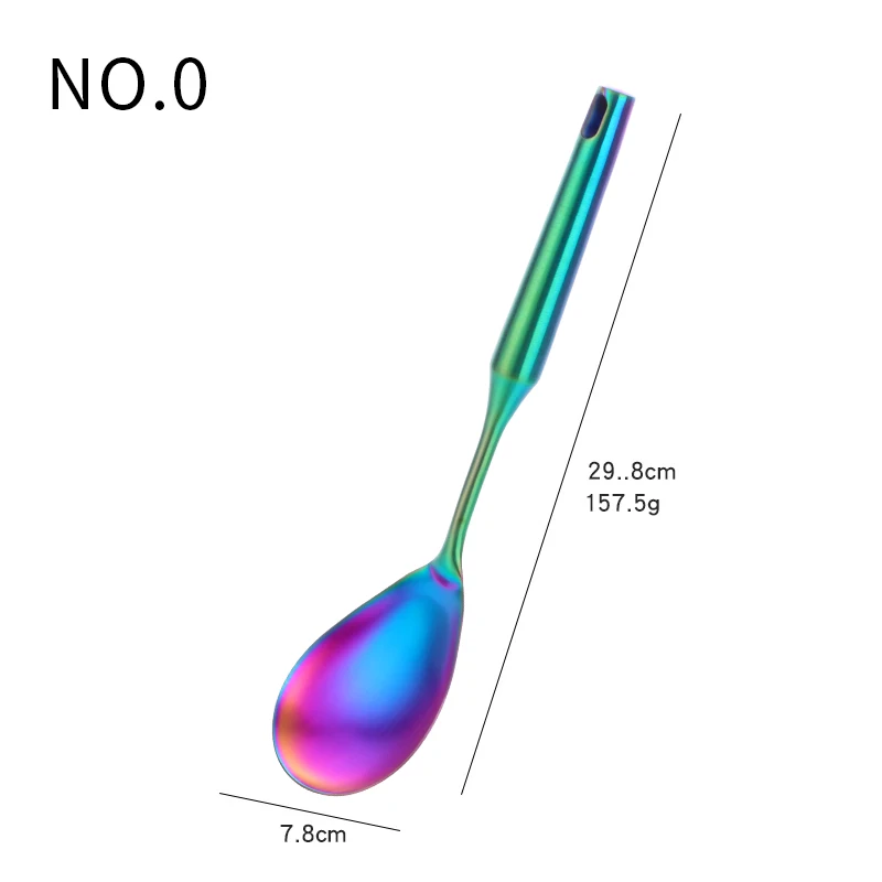 1 шт. нержавеющая сталь Радужная кухонная утварь с держателем набор инструментов для приготовления пищи Тернер ковш ложка для ресторана столовая посуда