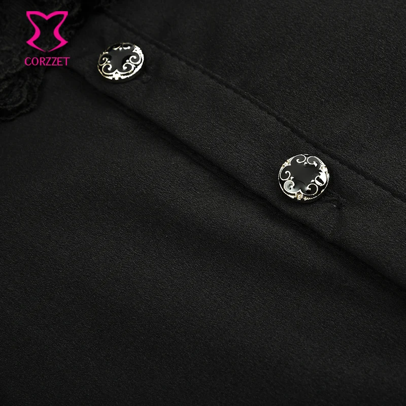 Ренессанс средневековое викторианское черное многослойное кружевное платье с рюшами и воротником-стойкой, рубашка в готическом стиле с длинными рукавами в винтажном стиле стимпанк для мужчин