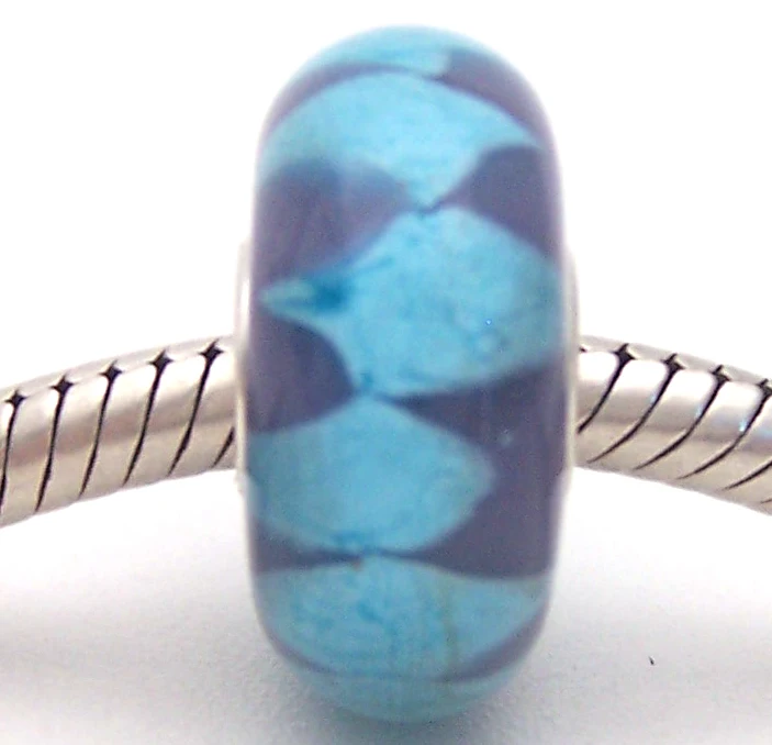

PJG979 100% S925 Sterling Silver Beads Murano Glass beads Fit European Charms Bracelet charms diy jewelry Lampwork GlassBeads