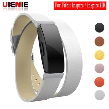 

Genuine Leather For Fitbit Inspire/Inspire HR Bracelet women ladies watch Band belt Double Wrap Strap smart watch Accessories