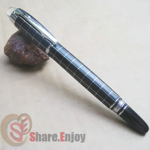 Перьевая ручка средней длины BAOER 79 черный и серебристый в клетку|baoer 79|fountain pen