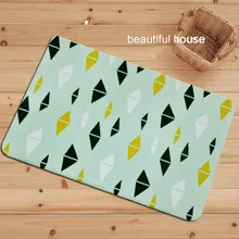 Приветственные напольные коврики скандинавские геометрические черный желтый узор Коврик для ванной комнаты Нескользящие Tapete дверь детской комнаты Коврики