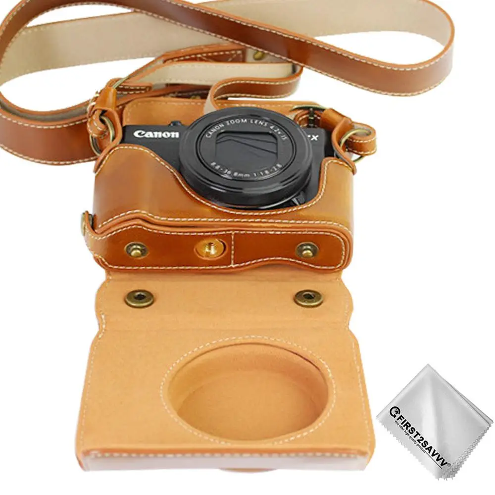 Brown Точный полный корпус Fit pu кожаный чехол для цифровой камеры сумка Крышка для Canon Powershot G5 X G5X с ремешком - Цвет: Brown