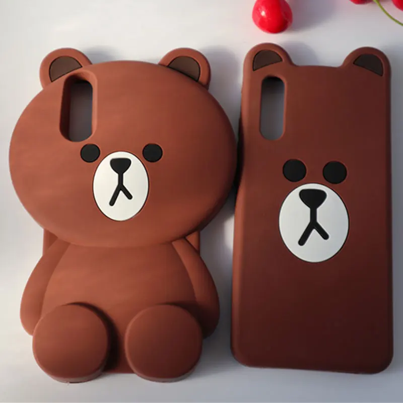 

Cute Cartoon 3D Bear Phone Cover For Huawei P20 Lite Nova 3E P20 Pro Nova 3i Honor 8X Case Silicone Back Cover