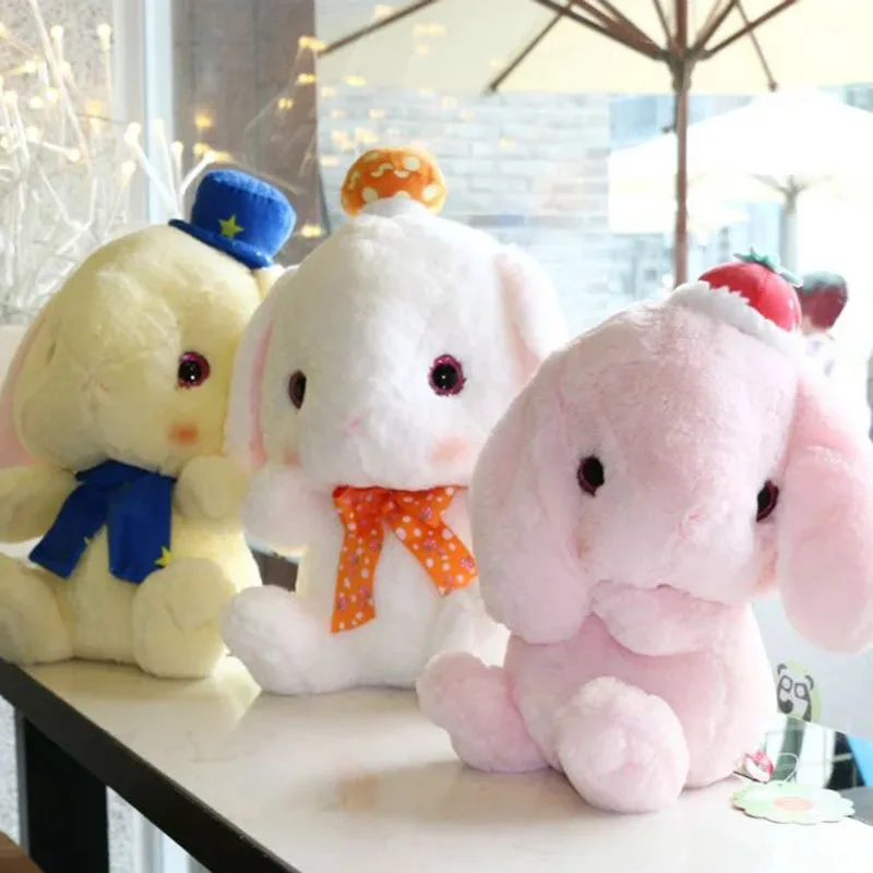 

cute&bigger than you think rabbit plush pink bunny stuffed soft toy kids toy wear cap rabbit doll 32cm 45cm best gift for child