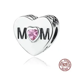 DCM Новая мода 100% 925 пробы я «Love You Mom» Шарм fit оригинальный браслет Пандора бусины ювелирные изделия