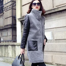 Овечий мех шерсть берберский флис мех цельное Женское пальто средней длины верхняя одежда