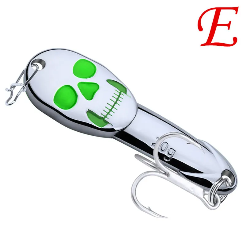 Skull Fishing Lure Spoon Hard Baits Tackle 20g Metal lures floating Bait Fishhooks Fishing Accessories pescaria #4S11 (10)