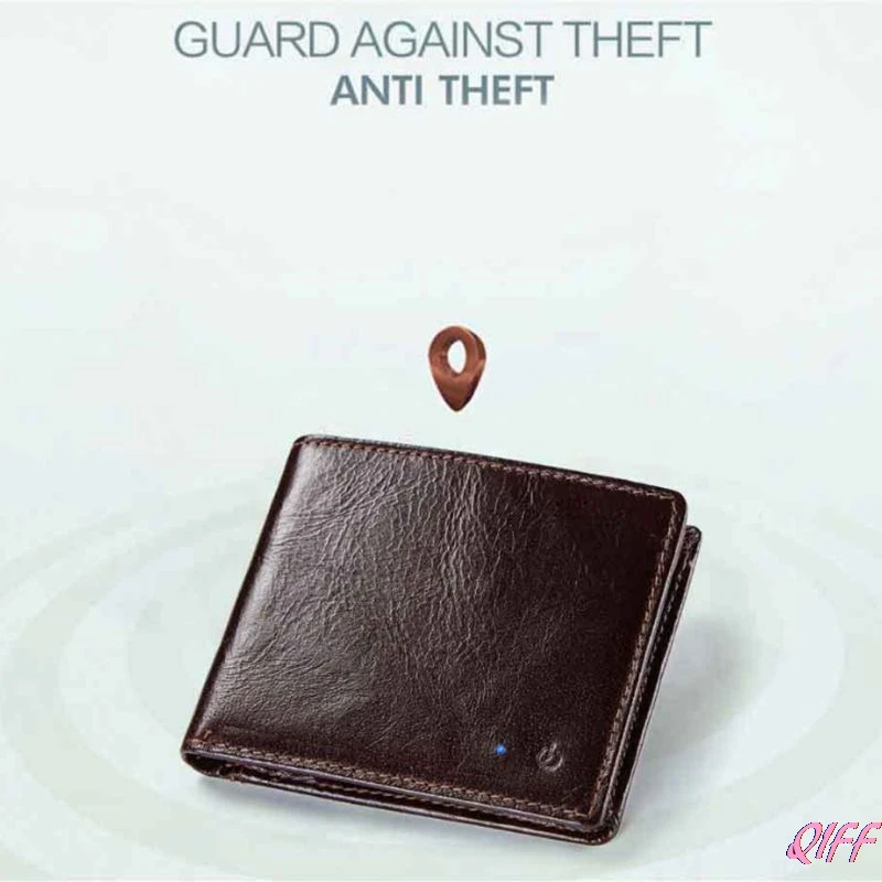 

Smart Wallet RFID Secure Men Genuine Leather Purse with Alarm GPS Map Bluetooth Coin Bag