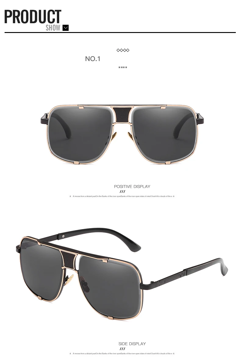 LEIDISEN негабаритных Квадратные Солнцезащитные очки Для мужчин модные Брендовая Дизайнерская обувь Для женщин солнцезащитных очков ретро Винтаж Одежда высшего качества металлические очки UV400