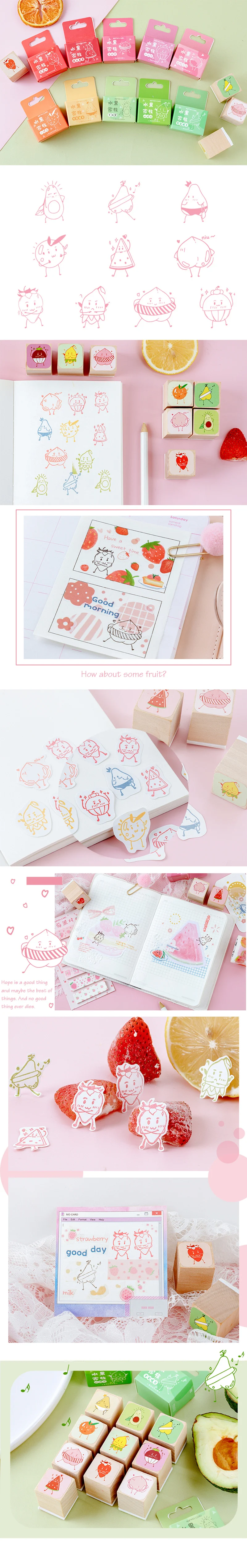 Милый мультфильм Фрукты Деревянный штамп DIY деревянные и резиновые штампы для скрапбукинга канцелярские Стандартный штамп