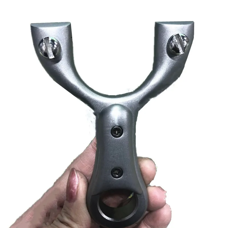 

Stainless Titanium Steel Metal Slingshot Catapult Sling Shot Marble Outdoor Hunting Accessories with Powerful Rubber Band