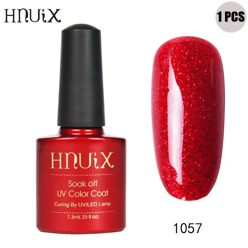 HNUIX красный Гель-лак для украшения ногтей УФ Гель-лак для ногтей led с блестящими блестками красного цвета 7,3 мл - Цвет: 1057