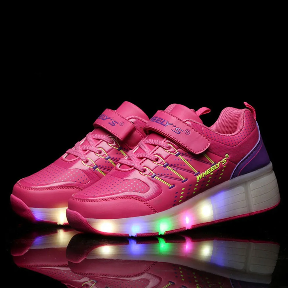

Kids Shoes Kids Glowing Sneakers LED Lights Children Roller Skate Shoes Wheels Led Lights Up for Boy Girls tenis infantil