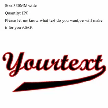 1 шт. 330 мм широкий обычай ваш текст патч Вышитые Утюг на/пришить патч для Спортивная одежда/Куртка байкер назад