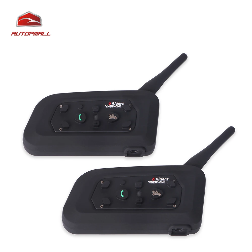 Motorcycle Helmet Headset V6 1200 2PCS Bluetooth