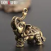 Copper Auspicious Elephant Keychain Pendant Vintage Brass Metal Animal Key Chains Ornaments Keyrings Pendants Key Rings Jewelry ► Photo 1/6