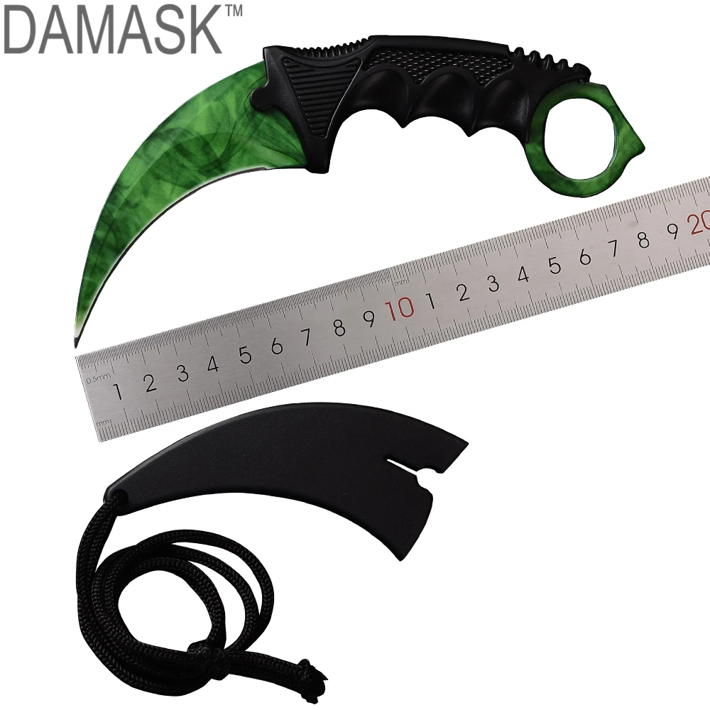 Дамаск CSGO Counter Strike Тактический Нержавеющая сталь выживания Открытый Ножи Karambit