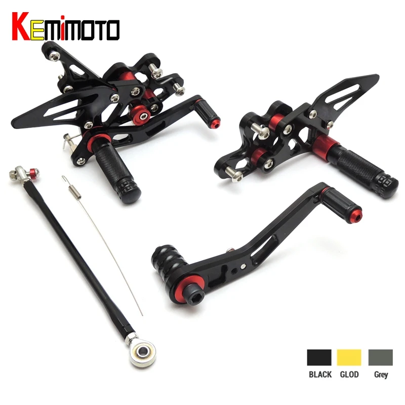 

KEMiMOTO CNC Adjustable Rear Sets Foot Rest Pegs For Suzuki GSX-R600 GSX-R750 2011 2012 2013 2014 2015 2016 GSXR600 GSXR750