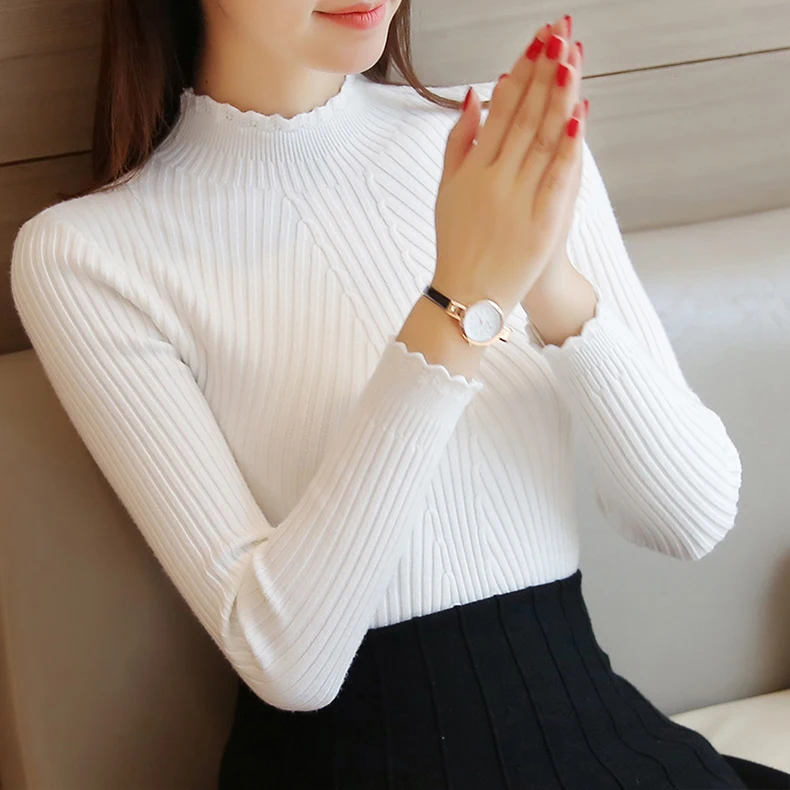 Sale 2020 winter women ladies long sleeve turtleneck slim fitting knitted thin sweater top femme korean pull tight casual shirts|thin sweater|sweater toplong sleeve turtleneck - AliExpress